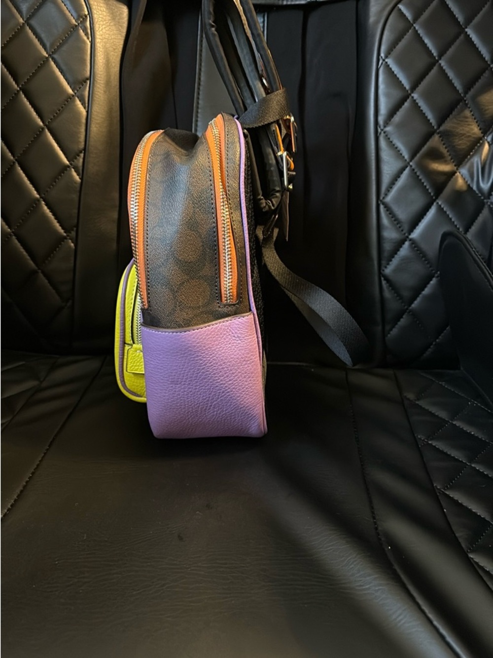 Coach Mini Backpack with keychain backpack - Yellow, Purple, Brown, Orange - Picture 2 of 10